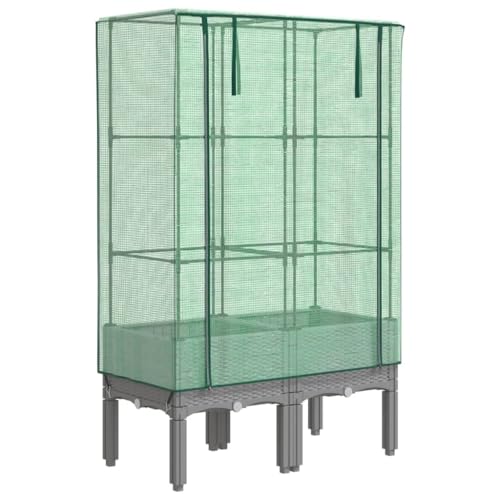 vidaXL Arriate con Cubierta Invernadero Aspecto ratán 80x40x140 c...