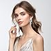VANGETIMI Clear Silver Fashion Rhinestone Statement Drop Dangle Earrings Long Crystal Bridal Wedding Teardrop Chandelier Earrings for Women Pageant