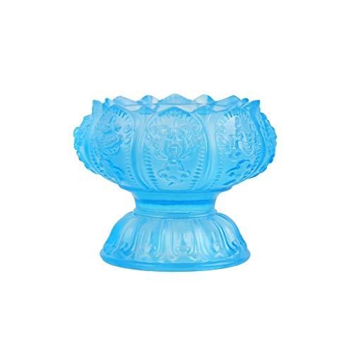 GOOZT Bougeoir pour lampe d'anniversaire Ghee - Style tibétain - Lotus - Couleur : bleu - Taille : S Cover