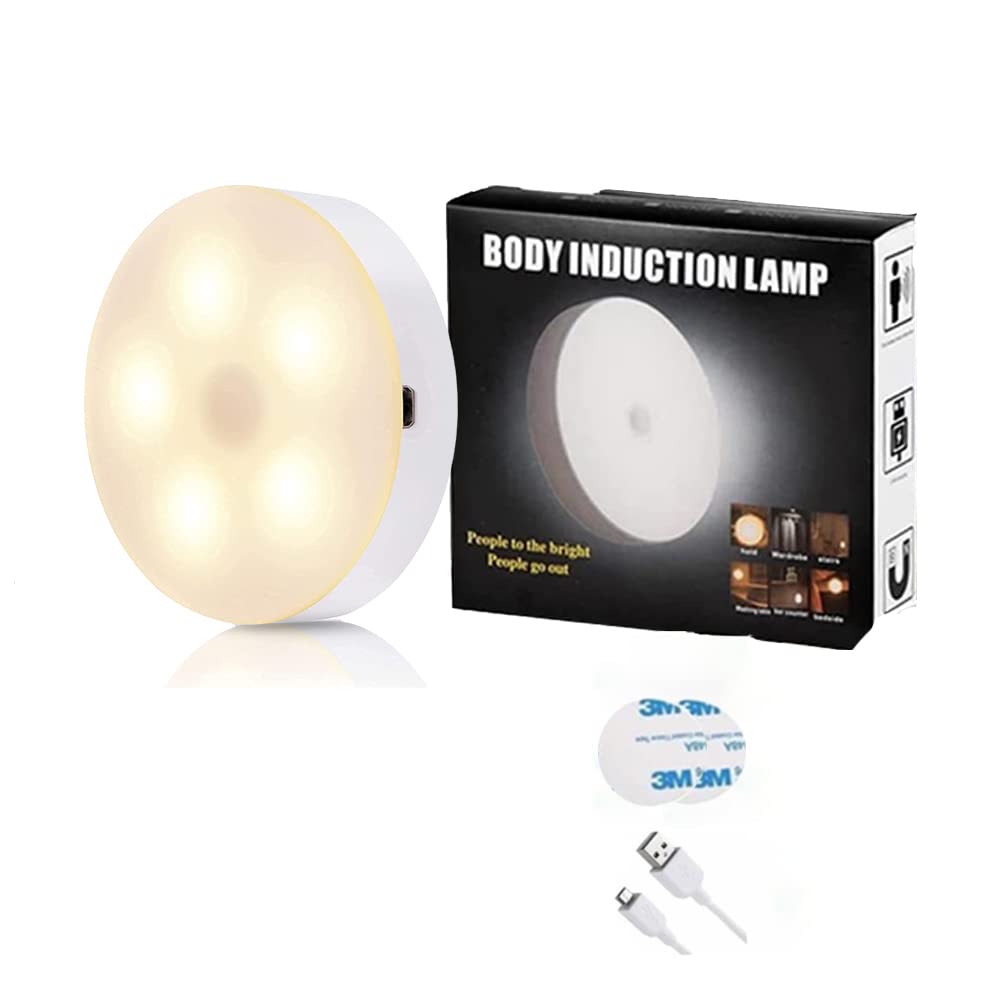 NIYAMAX Plastic Motion Sensor Light with USB Rechargeable Self Adhesive Led Magnetic Body Sensor Activated Light for Home,Hallway,Wardrobe,Stairs,Bathroom,Kitchen,Basement,(Warm White Pack of 1) (B0BW9DT96M) Amazon Price History, Amazon Price Tracker