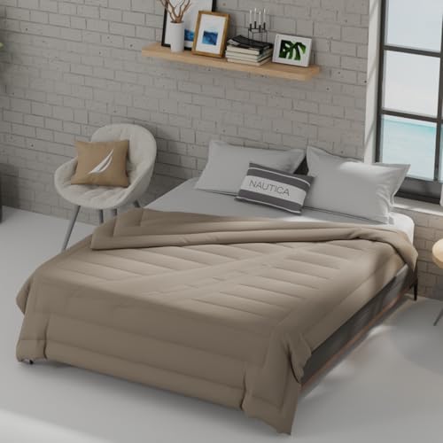 Image of NAUTICA Ultra Soft Luxurious Comforter for All Weather -1pc Double Size (Signature) | 110GSM | Anti-Microbial Protection Solid-Khaki