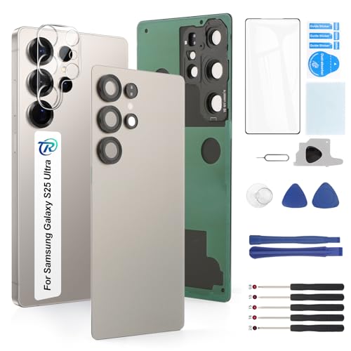 for Samsung Galaxy S25 Ultra Back Glass Replacement for Samsung S25 Ultra SM-S938U Rear Glass Replacement Battery Cover Housing Door Accessories Parts with Repair Tools(Titanium Gray)