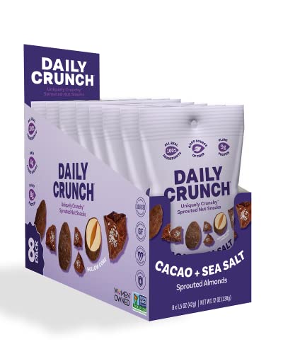 Image of Daily Crunch Sprouted Almonds, Cocao & Sea Salt, 1.5 oz Bags, 8 Pack