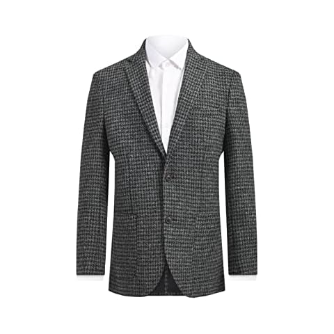 Harris Tweed Men's Grey Dogtooth Jacket Cover