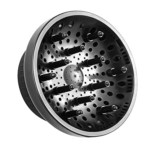 Besttrendy Universal Hair Dryer Diffuser Suitable For 1.4-Inch To 2.4-Inch Blow Dryer, Hair Diffuser For Curly Hair And Natural Wavy Hair - Professional Diffuser Attachment For Hair Dryer, Black #TOP9