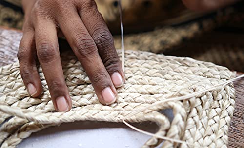 MARRAKESCH Handgewebter Jute Teppich Läufer Nora 110 x 60 cm groß | Teppichläufer geflochten als Fußmatte vor der Haustür innen oder draußen | Küchenläufer im Flur Badezimmer oder Küche - 8