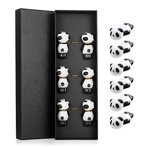 6 Stück Keramik panda Essstäbchen Ablagen mit Geschenkbox ,stäbchen Ablagen ,chopsticks holder...