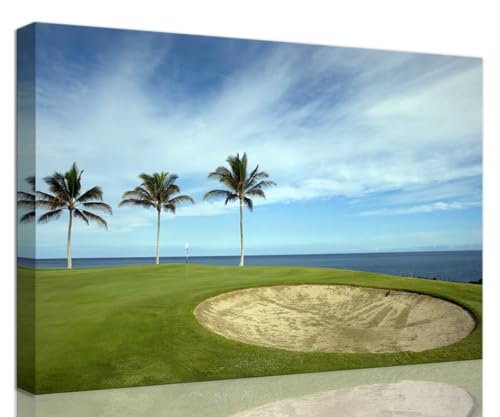 Impressions sur toile de peintures de golf d'Hawaï finition encadrée