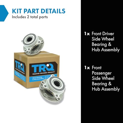 Image of TRQ Front Left and Right Wheel Bearing and Hub Assembly Set 2 Piece Compatible with 2015-2017 Chrysler 200 2013-2016 Dodge Dart