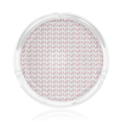 Cendrier rond en verre transparent imprimé I Love London pour bureau, salon, intérieur ou extérieur