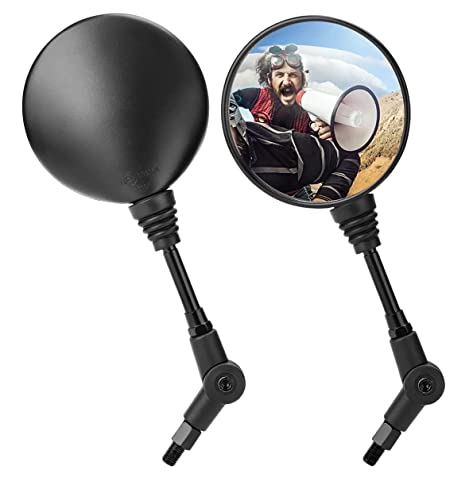 Espejos Retrovisores Homologados, 1 Par de Espejos Moto Laterales Universales con Abrazadera 7/8'', Espejos Moto con Tornillos de Fijación 10mm y 8mm, Espejos Retrovisores para Motos, Scooters Cover