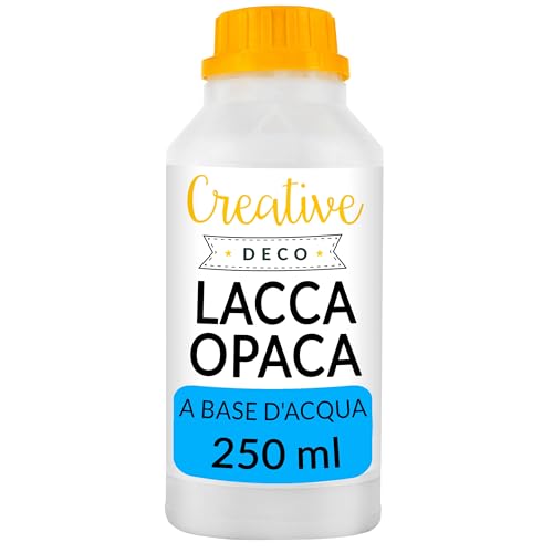 Creative Deco Varnish Vernice Finale Opaca | Bottiglia 250ml a Base d'Acqua | Finitura Trasparente, Vernice all Acqua per Legno, Argilla, Tessuti | Impregnante Legno Esterno e Interno | per Decoupage