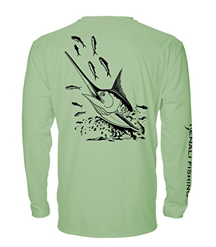 Denali Men's Fishing Tournament Marlin Teaser UPF 50+ Long Sleeve T-Shirt, UV Protection, Signature Logo Fisherman's Shirt