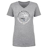 500 LEVEL GOGA Bitadze Orlando Magic Women's V-Neck T-Shirt - GOGA Bitadze Orlando Magic Player Ball WHT (Heather Gray, XX-Large)