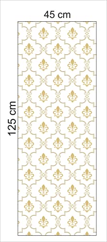 Image of CABANA HOMES Wall Stickers Botanical DIY Damask Wallpaper (45 x 125 cm, 2 Rolls) (12 sq. ft) Decorative Self Adhesive Decals Bedroom, Living Room, Office, White