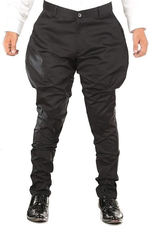 Jodhpur Breeches with KNEEPATCH for Men Jodhpur Polo Pants Fashion Wear Balloon Pants Ethnic Trousers Black Breeches