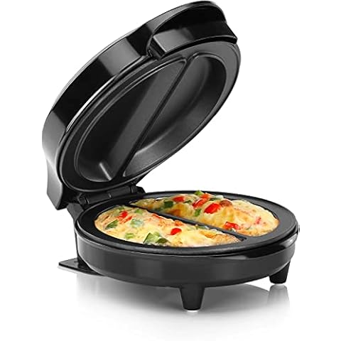 Lumme Omelet maker Non-Stick & Frittata Maker, Pizza Pocket maker - Makes 2 Individual Portions at once Quick & Easy creative omelets ready in minutes Black Cover