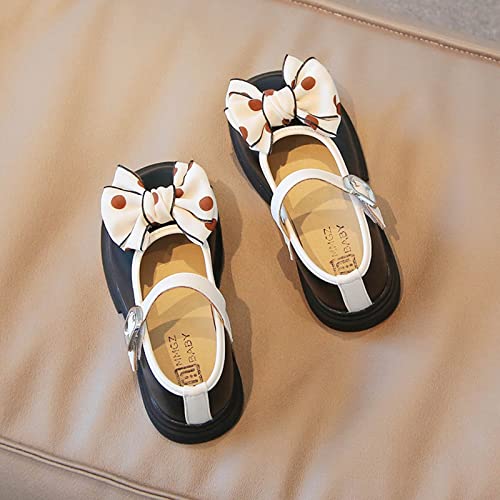 Fashion Autumn Girls Casual Shoes Thick Sole Round Toe Polka Dot Bow Buckle Dress Shoes Leather Boots for Kids Girls4