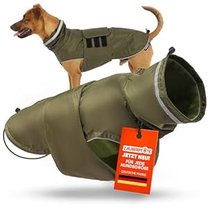 ZAUBERPFOTE® London Dog Raincoat I with Extra Long YKK® Zip for Collar & Harness I For Small, Medium & Large Dogs I Waterproof & Machine Washable I Raincoat for Dogs (45)