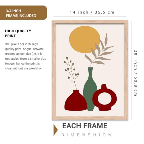Image of kotart Painting for Wall Decoration - Modern Art Wall Decor Framed Painting for Living Room Bedroom - Framed Posters /Paintings with Frame Set of 3 (Art 4)