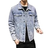 Men's Autumn Denim Jacket Hole Casual Cotton Button Stretchdenim Jacket