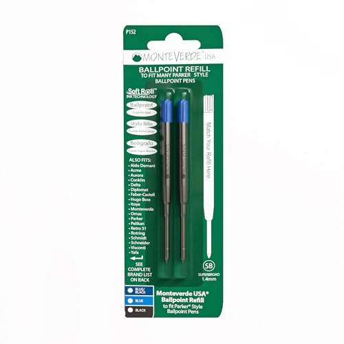 Image of Monteverde Superbroad Ballpoint Refill for Parker Ballpoint Pens - Pack of 2