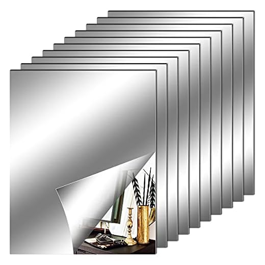 Fantasyon 10 Pieces Flexible Mirror Sheets, Self Adhesive Decorative Plastic Mirror Tiles Non-Glass Mirror Stickers for School Educational and Home Wall Decor (8x10 Inch)