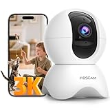 FOSCAM 3K 5MP WiFi Pet Cameras for Home Security, 2.4GHz Indoor Camera Baby Monitor with 360° Pan Tilt, 2-Way Audio, 20X Digital Zoom, Night Vision, AI Human Detection, Cloud & SD Card Storage
