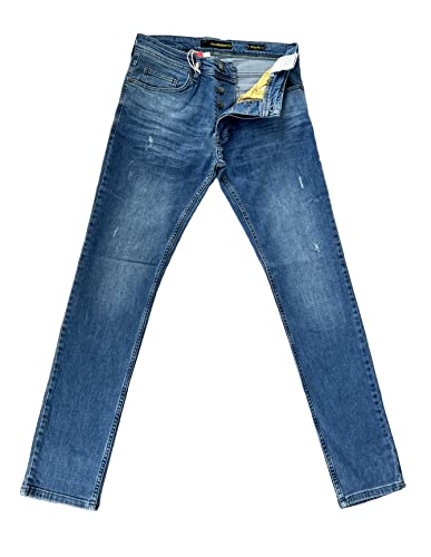 Jean slim fit homme Denimologie en coton délavé Tenby haut de gamme