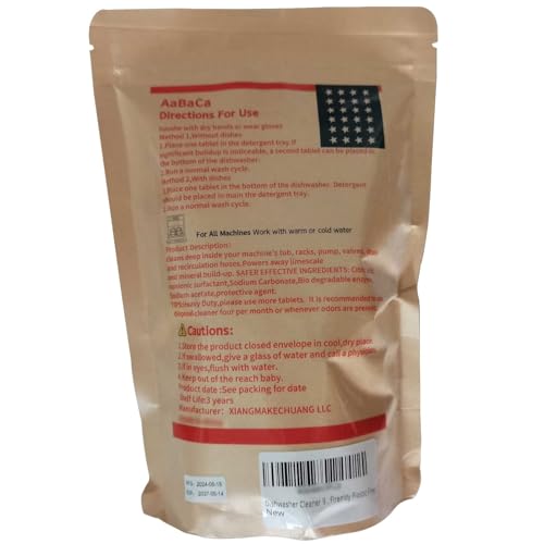 Dishwasher Cleaner Tablets 90 Counts Minty Fresh Scent Deep Cleans inside 360° Cleaning More Active Eco Friendly Plastic Free Lasting Long