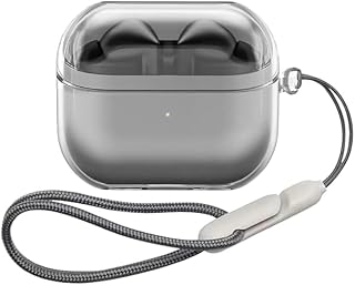 ECO Clear Silicone Case,Compatible with Samsung Galaxy Bud 3 Pro Case/Buds3 Cover, Transparent TPU Galaxy Buds Pro 3 Protective Cover Men Women with Lanyard, Clear