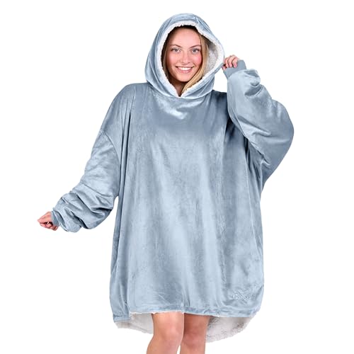 Image of Bare Home Wearable Blanket Hoodie - Soft Plush Sherpa - Warm and Cozy - Oversized Wearable Blanket