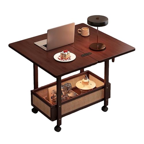 Table basse pliante portable à roulettes : la solution gain de place pour petits salons