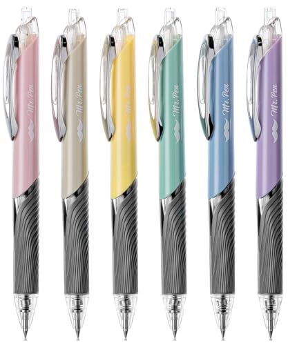 Mr. Pen- Retractable Gel Pens, 6 Pack, Black Ink, Fine Point 0.5 mm