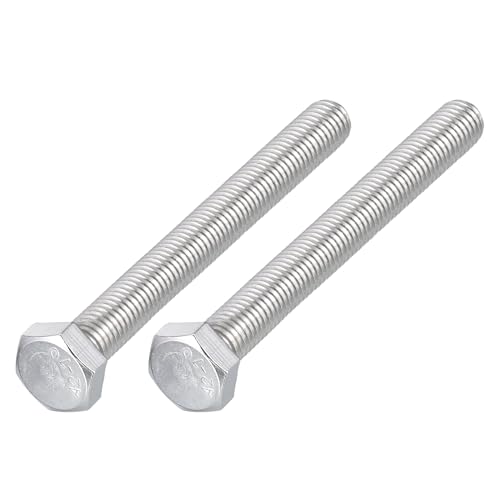 Image of METALLIXITY Hex Bolts (M12-1.75x110mm) 2Pcs, 304 Stainless Steel Coarse Fully Threaded Hex Head Screw Bolt Machine Screws - for Furniture Repair, Silver