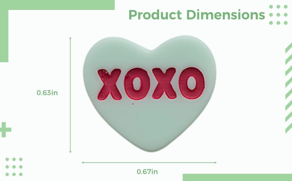 160 Petits cœurs de conversation vert clair en résine à lettres rouges pour DIY