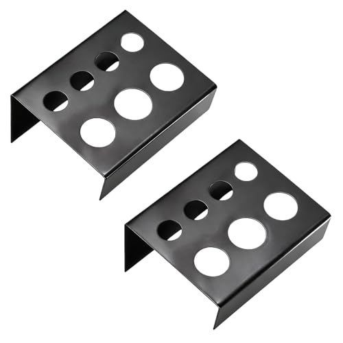 2-Pack 7-Hole Tattoo Ink Cup Holder, Stainless Steel Pigment Cap Stand for Tattoo Machine & Pen, Professional Color Mixing Accessories (Black)