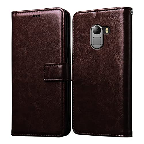 Image of Flip Cover Back Case for Lenovo K4 Note | Premium Leather Finish | Inbuilt Pockets & Stand | Flip Cover Back Case for Lenovo K4 Note (Coffee)