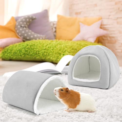 Tierecare Conjunto de esconderijo e túnel para porquinhos-da-índia tierecare, cama de pelúcia macia
