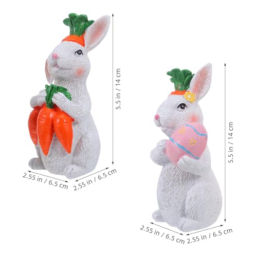 Statue lapin de Pâques : lot de 2 figurines de qualité pour centre de table