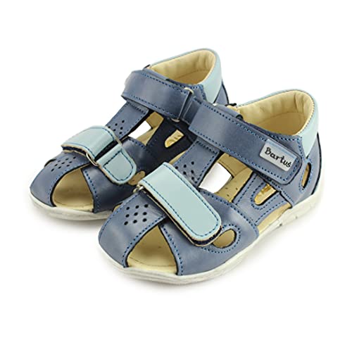 Bartus Boys closed Toe Leather Sandals with Arch, Ankle, and Orthopedic Support (119/2 D/N/N 18)