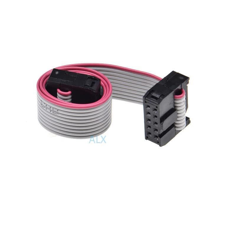 10PCS FC-10p 20CM 2.54MM Pitch JTAG AVR ISP Download Cable 10P Wire 10PIN Gray Flat Ribbon Data Cable for DC3 IDC Box Header