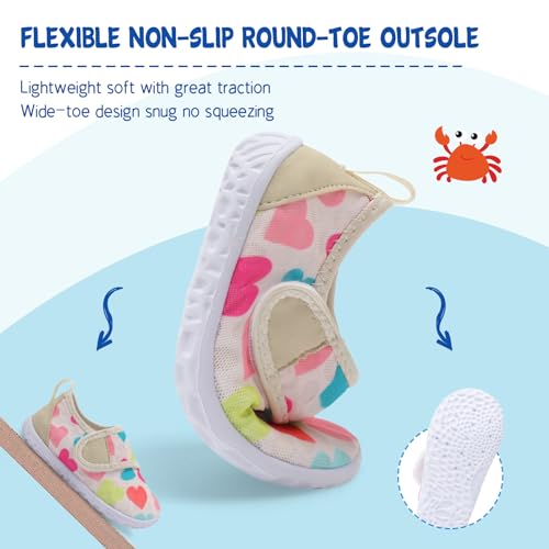 Image of LeIsfIt Toddler Water Shoes Boys Girls Barefoot Aqua Socks Kids Breathable Quick-Dry Swim Shoes for Beach Pool Surf
