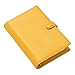 Filofax Finsbury Organizer, Personal Size, Mustard - Traditional Grained Leather, Six Rings, Week-to-View Calendar Diary, Multilingual, 2025 (C022620-25)