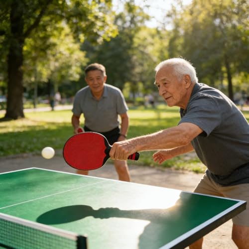 Raquettes de ping-pong avec surface de précision et ergonomie rouge - 6