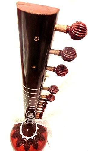Sitar indien Maharaja Ravi Shankar – moitié décoré avec boîte en fibre - Les Beatles, Paul McCartney, John Lennon, RIngo Starr, George Harrison Sitar indien Maharaja Ravi Shankar – moitié décoré avec boîte en fibre – Image 8