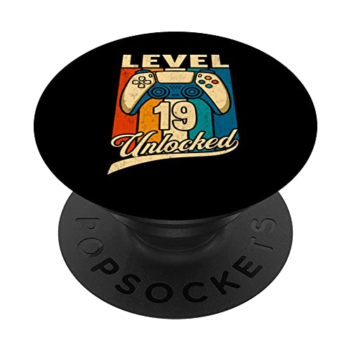 Level 19 Unlocked Awesome Since 2004 | 19th Birthday Gamer PopSockets PopGrip Intercambiable