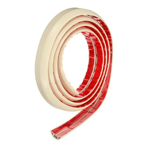 HARFINGTON protector para cables en piso 8ft, canal interno 0.55 x 0.28 pulgadas, PVC color beige madera miniatura 3