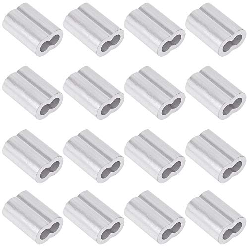 Swpeet 100Pcs 5/32" - 4mm Manchon Sertissage Aluminium Câble