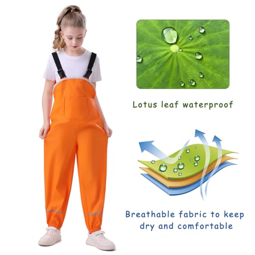 Image of Kids Unisex Rain Pants, Green, Size 2-9 Years